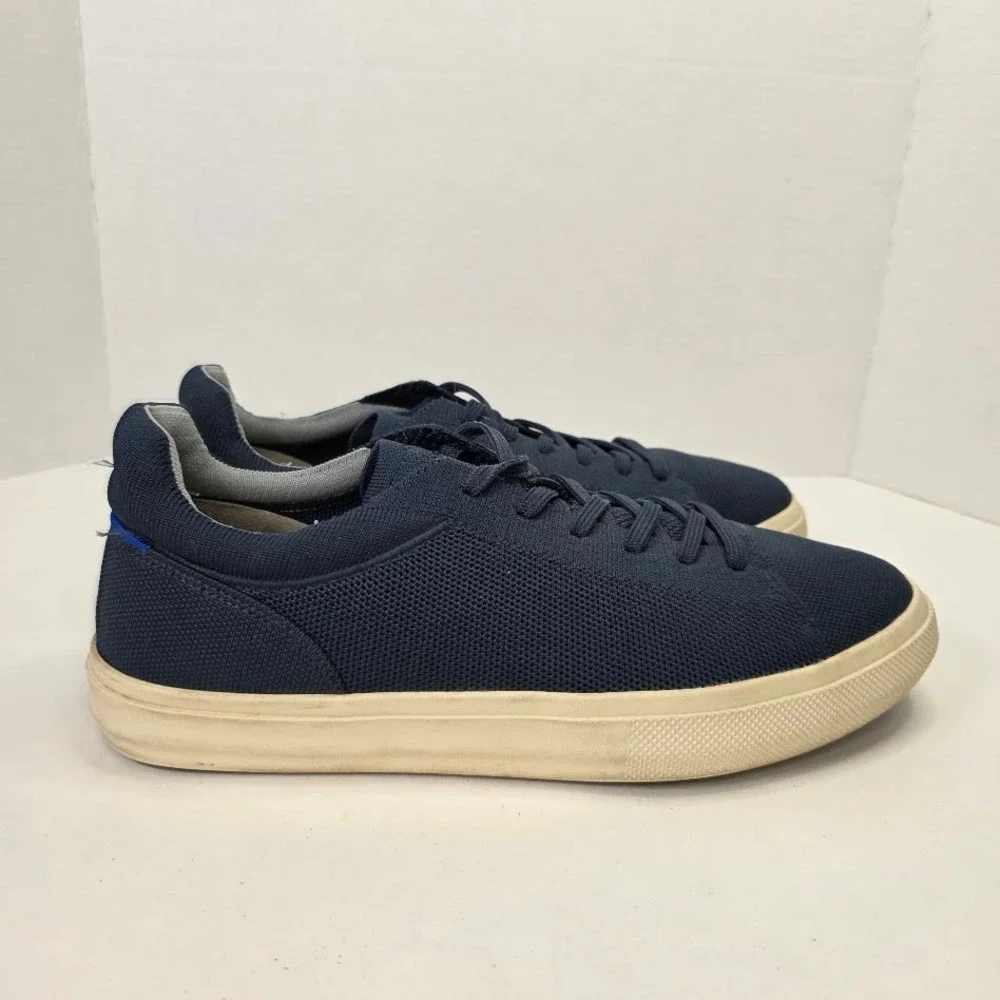Rothy's Mens 11 RS01 Sneaker Navy Blue Knit Sustainable Lace Up Low Top